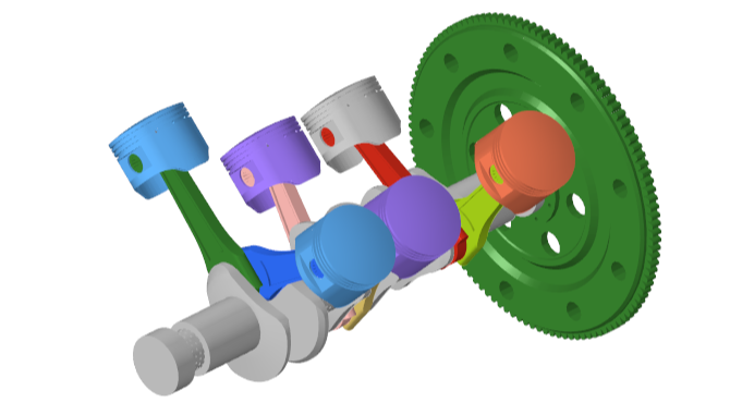 A colorful machine with pistons and gearsDescription automatically generated with medium confidence