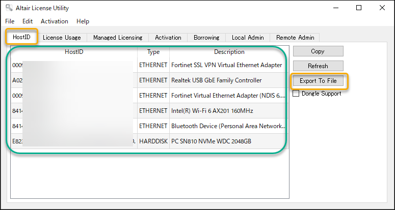 ライセンス申請時の「ホストID」情報の確認方法 - Altair Support